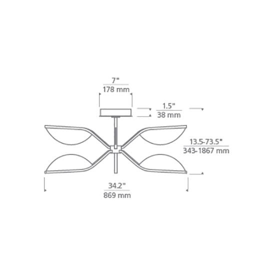 Belterra 30 Chandelier Suspension Dimensions