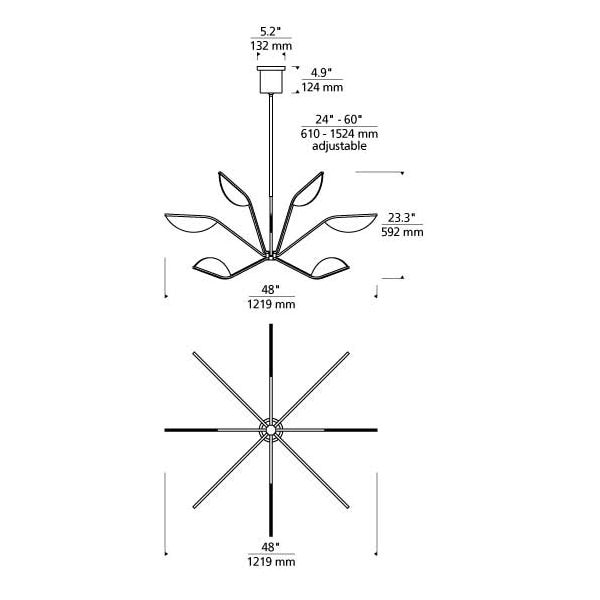 Belterra 48 Chandelier Suspension Dimensions