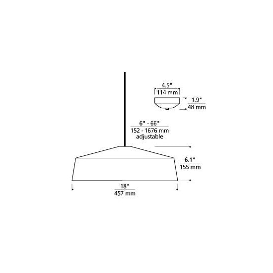 Masque Grande Suspension Dimensions