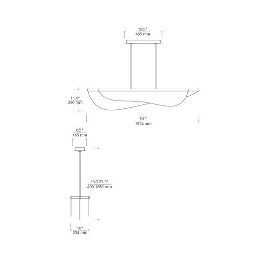 Nyra 60 Linear Suspension Dimensions