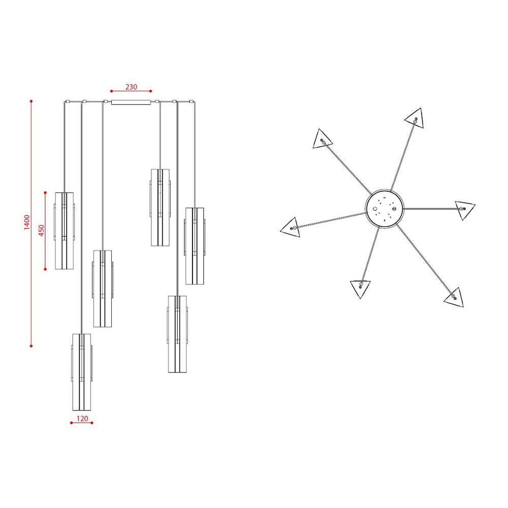 Excalibur 559.26 Chandelier Suspension Dimensions