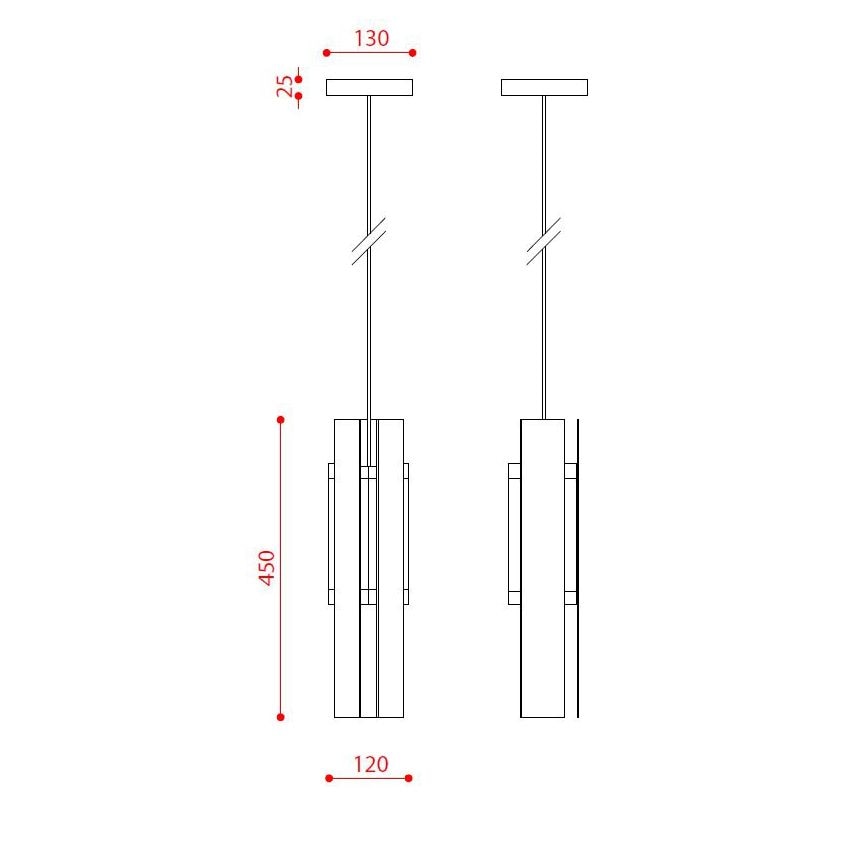 Excalibur Pendant Suspension Dimensions