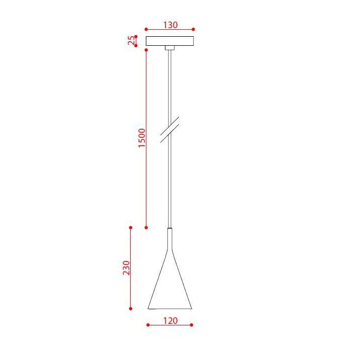 Gordon Pendant Suspension Dimensions