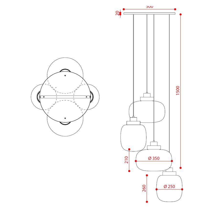 Legier Chandelier Suspension Dimensions