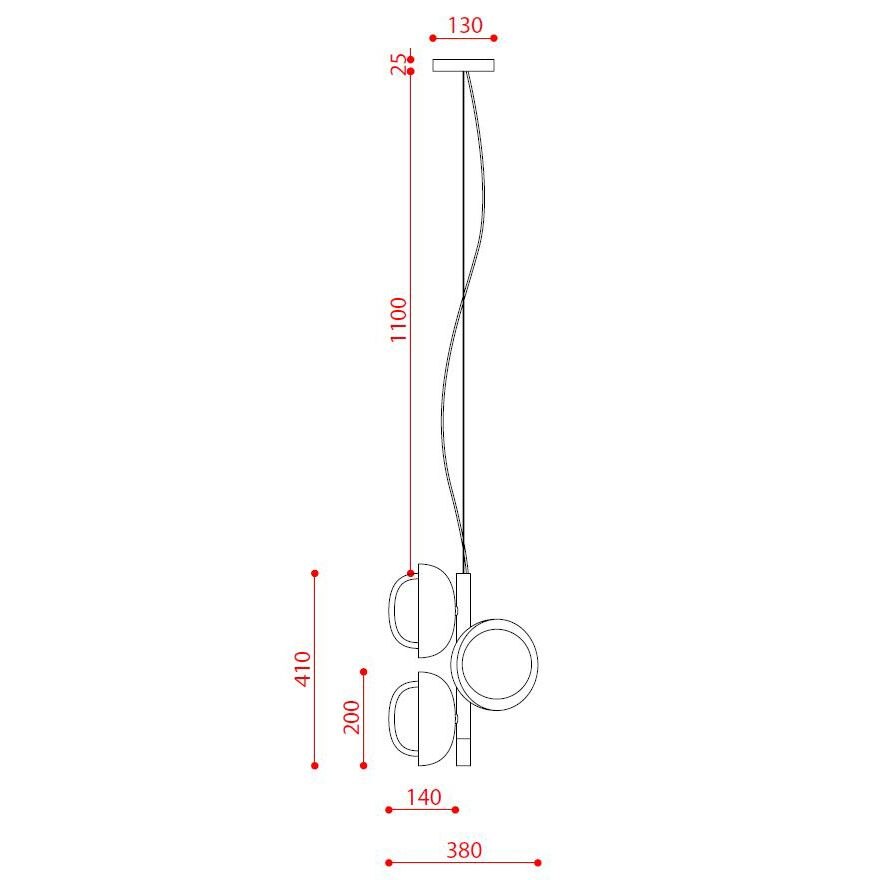 Muse 554.25 Chandelier Suspension Dimensions