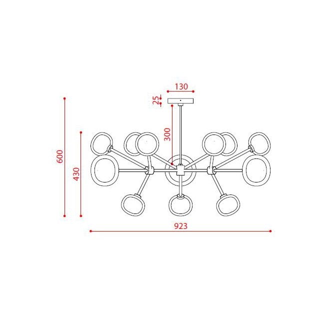 Nabila 12 Chandelier Suspension Dimensions