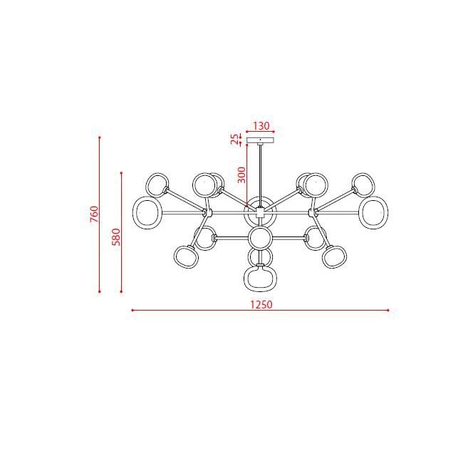 Nabila 16 Chandelier Suspension Dimensions