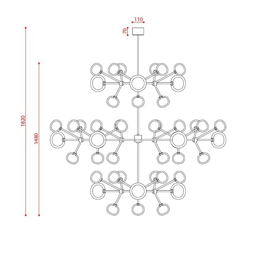 Nabila 48 Chandelier Suspension Dimensions