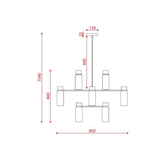 Osman 12 Chandelier Suspension Dimensions