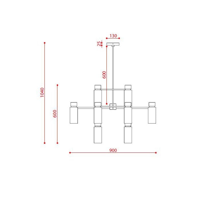 Osman 16 Chandelier Suspension Dimensions