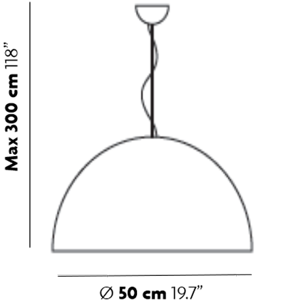 Chiara Pendant Suspension Dimensions