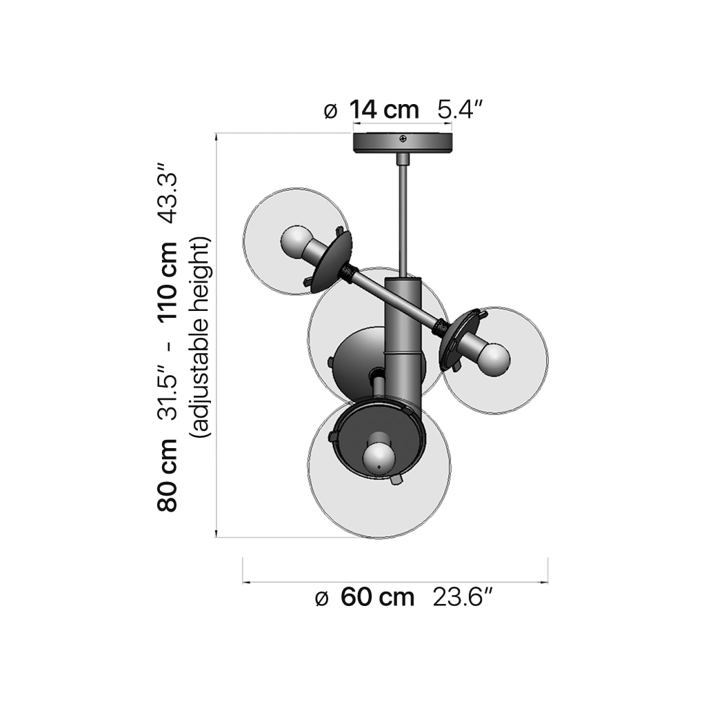 Global P4L Pendant Suspension Dimensions