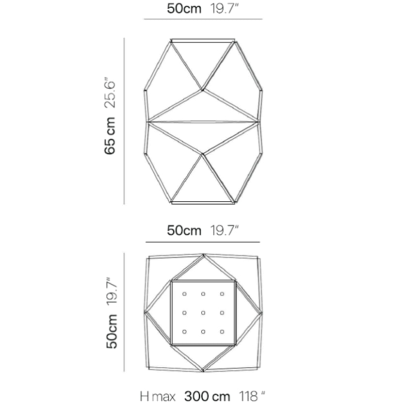 Fold Agathe Pendant Suspension Dimensions