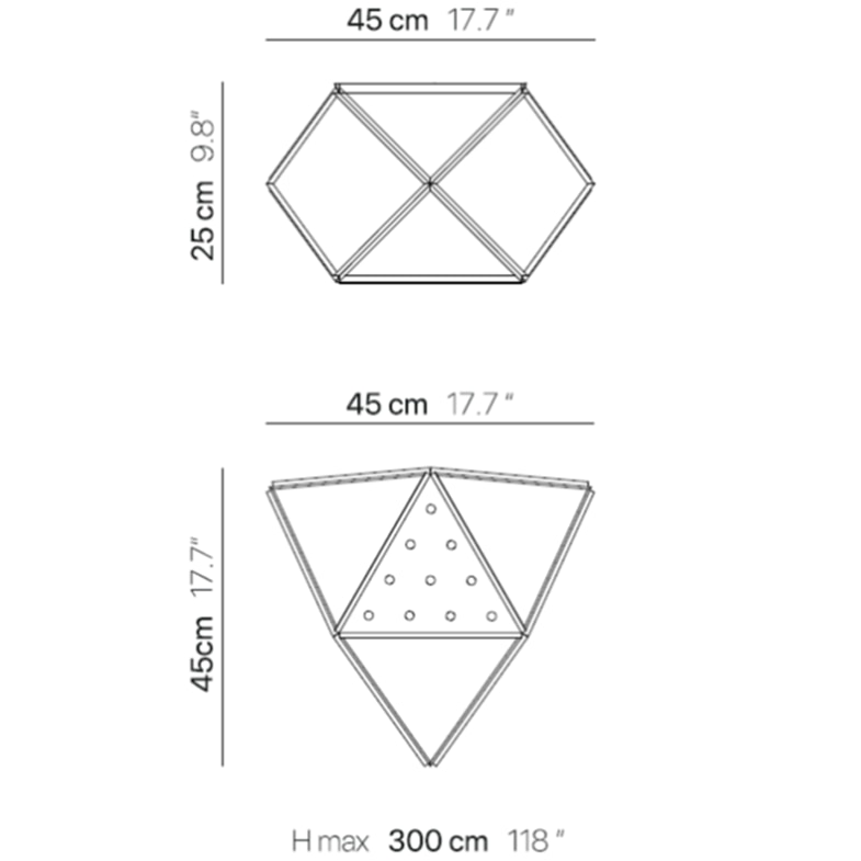 Fold Diamant Pendant Suspension Dimensions