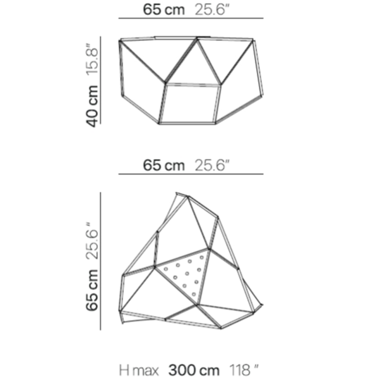 Fold Grenat Pendant Suspension Dimensions