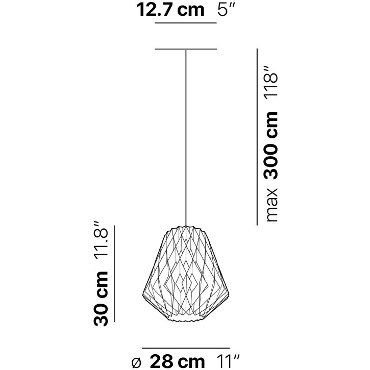 Pilke P28 Pendant Suspension Dimensions