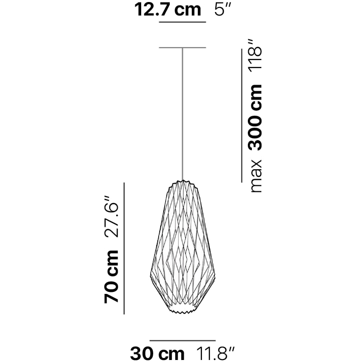 Pilke P3070 Pendant Suspension Dimensions