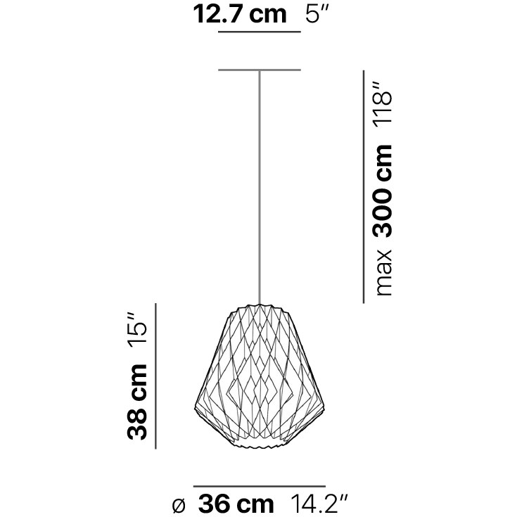 Pilke P36 Pendant Suspension Dimensions