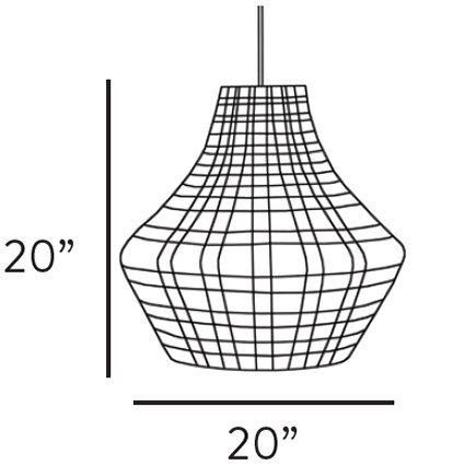 Anahita Pendant Suspension Dimensions