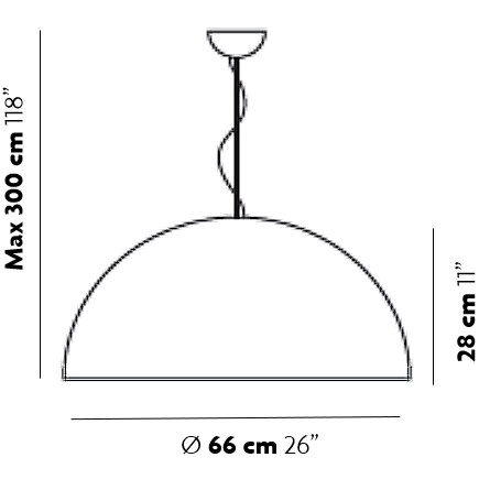 Moire Dome Pendant Suspension Dimensions