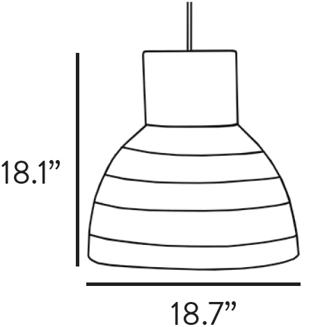 Urban Large Pendant Suspension Dimensions