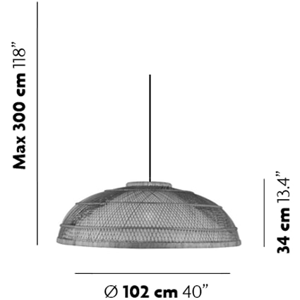 Bella Wide Pendant Suspension Dimensions