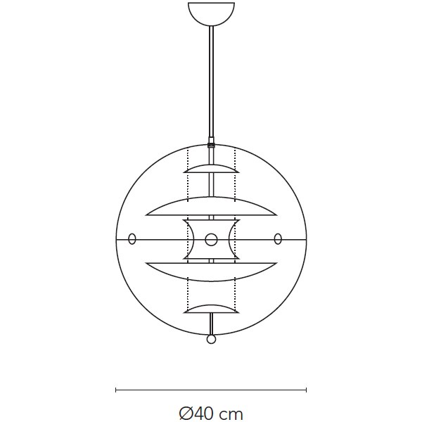 VP Globe Brushed Aluminium Suspension Dimensions