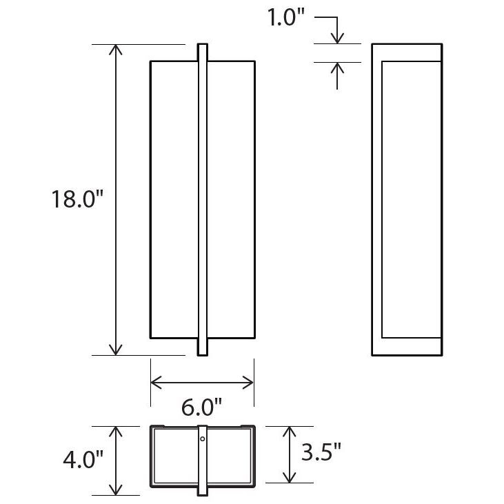 Via LED Ceiling/Wall Dimensions