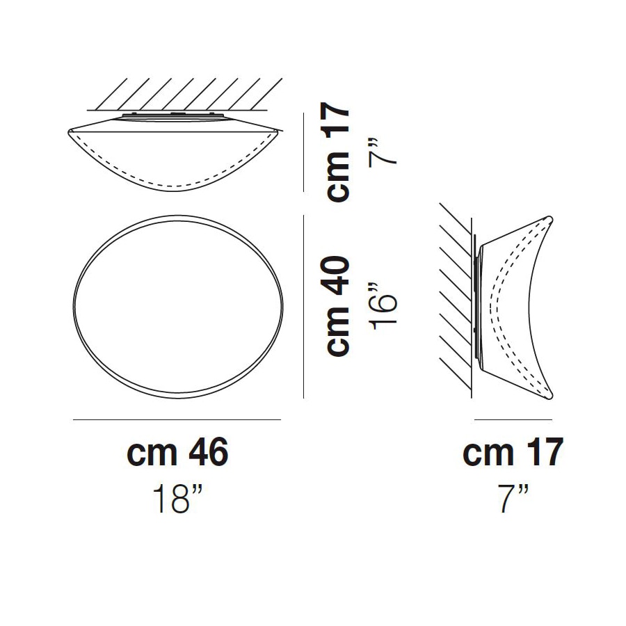 Balance PP M LED Wall/Ceiling Dimensions