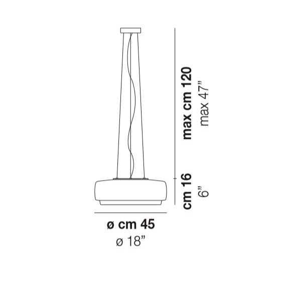 Bot SP 45D Suspension Lamp Dimensions
