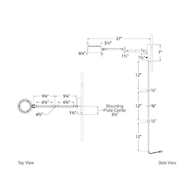 Alaster Articulating Wall Dimensions