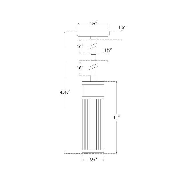 Allen Mini Pendant Suspension Dimensions