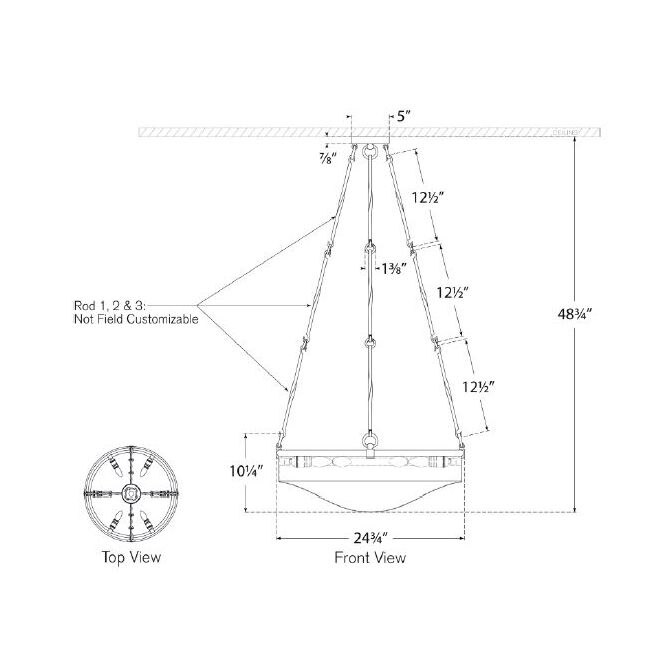 Ancram Uplight Chandelier Suspension Dimensions
