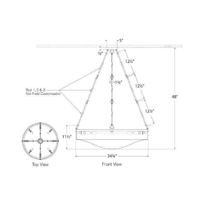 Ancram Uplight Chandelier Suspension Dimensions