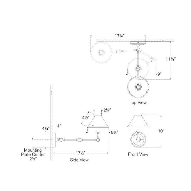 Anette Swing Arm Wall Dimensions