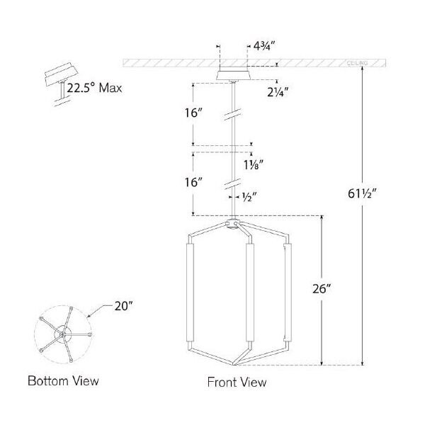 Appareil Medium Lantern Suspension Dimensions
