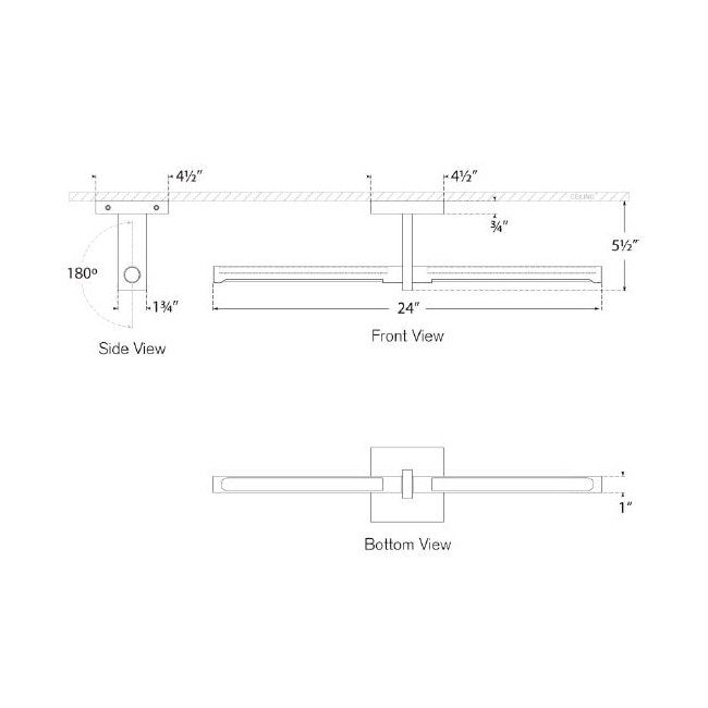 Axis 24in Linear Flush Mount Ceiling Dimensions