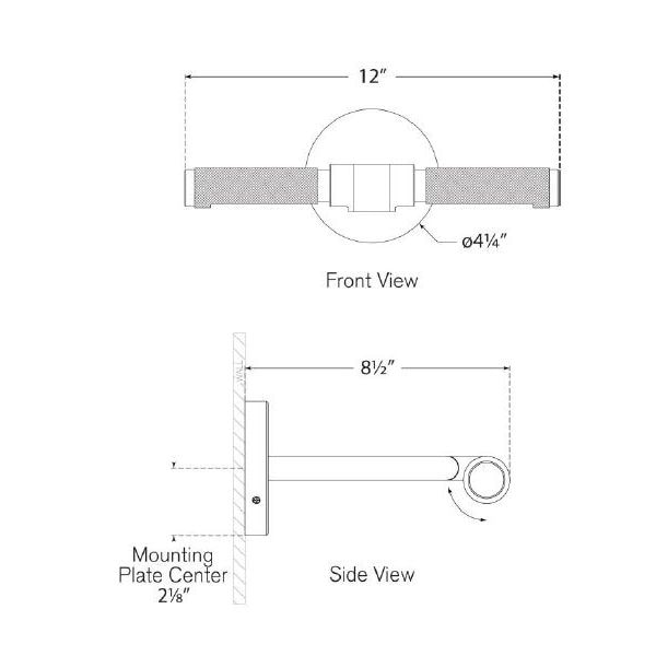 Barrett 12in Picture Light Wall Dimensions