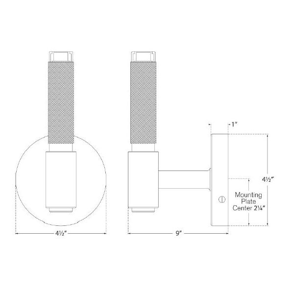 Barrett Small Single Knurled Wall Dimensions