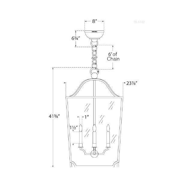 Beatrice Large Lantern Suspension Dimensions
