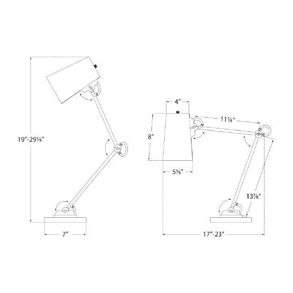 Benton Adjustable Desk Table Dimensions