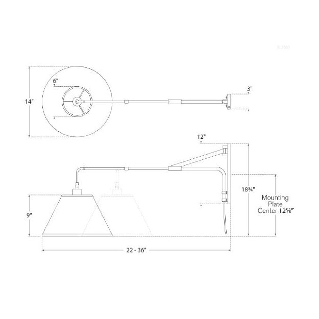 Brompton Extension Swing Arm Wall - Visual Comfort Signature Collection ...