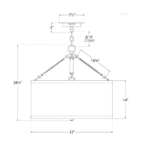 Broomfield Hanging Shade Suspension Dimensions