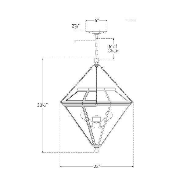 Cannes Pendant Suspension Dimensions
