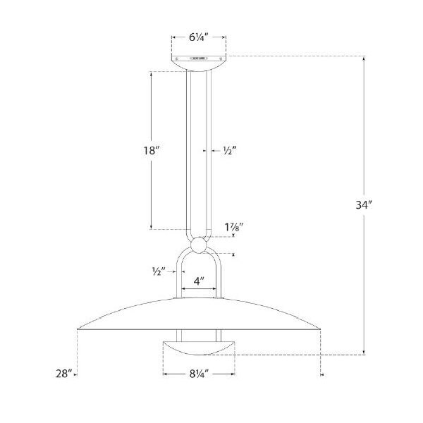 Cara Sculpted Pendant Suspension Dimensions