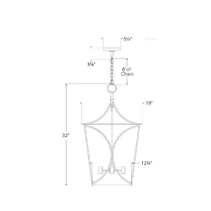 Cavanagh Medium Lantern Suspension Dimensions