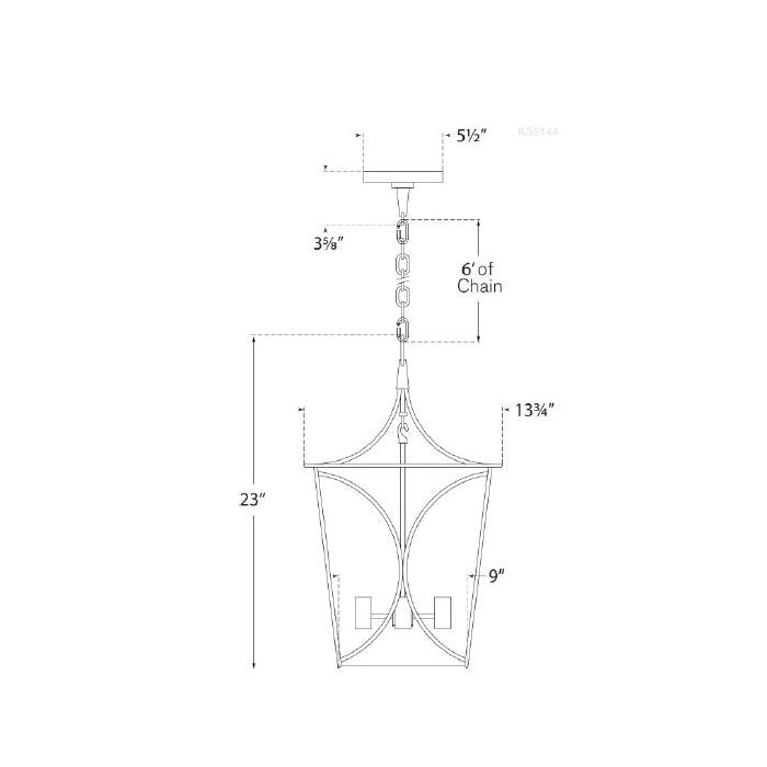 Cavanagh Small Lantern Suspension Dimensions