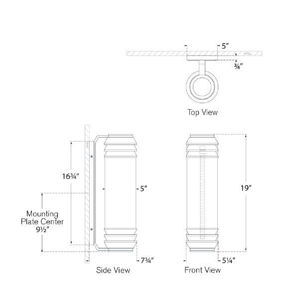 Chadwell 19in Wall Dimensions