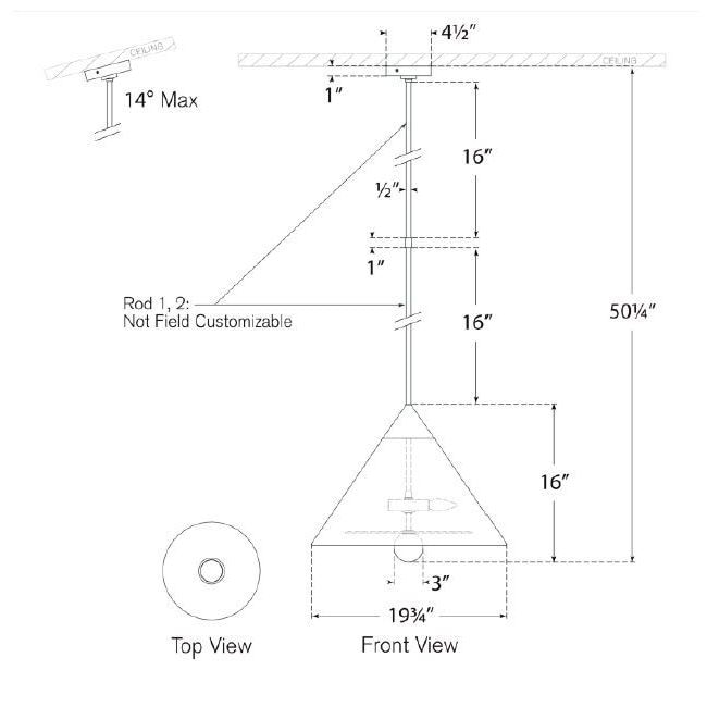 Cleo Pendant Suspension Dimensions