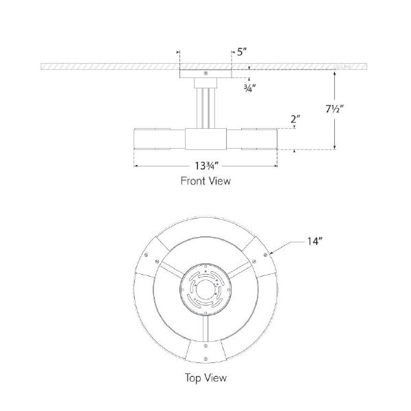 Covet Medium Ring Semi-Flush Mount Ceiling Dimensions